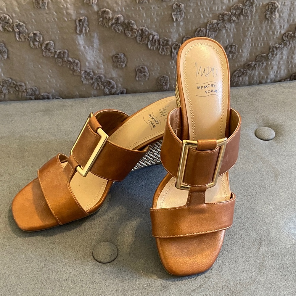 Impo Women's Brown Slide Sandals with Buckle